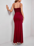 Lace Paneled V-Neck Slip Dress