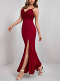 Lace Paneled V-Neck Slip Dress