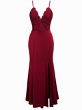 Lace Paneled V-Neck Slip Dress