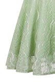 1950s Ruffled Sleeves Lace Swing Dress