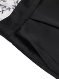 [US Warehouse] Black White 1930s Floral Halter Strap Jumpsuit