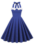 1950s Halter Polka Dot Swing Dress