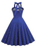 1950s Halter Polka Dot Swing Dress