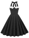 1950s Halter Polka Dot Swing Dress