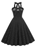 1950s Halter Polka Dot Swing Dress