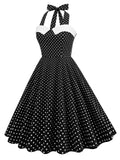1950s Halter Polka Dot Swing Dress