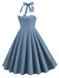1950s Halter Polka Dot Swing Dress