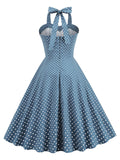 1950s Halter Polka Dot Swing Dress