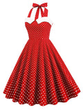 1950s Halter Polka Dot Swing Dress