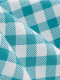 Peacock Blue 1950s Polka Dot Swing Dress