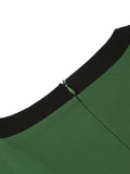 Green 1950s Square-Neck Vintage Swing Dress