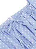 Sky Blue 1950s Polka Dot Swing Dress