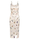 [Pre-Sale] Ivory 1960s Butterfly Spaghetti Strap Dress