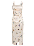 [Pre-Sale] Ivory 1960s Butterfly Spaghetti Strap Dress