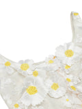 [Pre-Sale] Yellow Embroidery Daisy Patchwork Romper