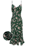 [Pre-Sale] Green 1960s Jaguar Spaghetti Strap Dress