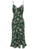[Pre-Sale] Green 1960s Jaguar Spaghetti Strap Dress