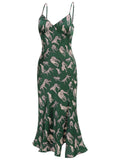 [Pre-Sale] Green 1960s Jaguar Spaghetti Strap Dress