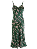 [Pre-Sale] Green 1960s Jaguar Spaghetti Strap Dress