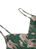 [Pre-Sale] Green 1960s Jaguar Spaghetti Strap Dress