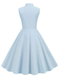 Light Blue 1950s Sleeveless Swing Dress