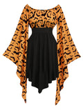 Halloween Gothic Bat Empire Waist Dress