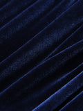 Blue 1960s 3D Butterfly Velvet Pencil Dress