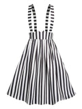 2PCS 1950s Black Solid Blouse & Suspender Skirt