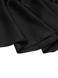 Black 1950s Solid Ruffled-Sleeve Blouse