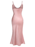 [US Warehouse] Pink 1930s Halloween Blood Fishtail Dress