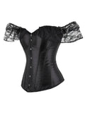 Retro Off-shoulder Lace Solid Corset