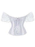 Retro Off-shoulder Lace Solid Corset