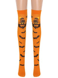 Orange 1950s Halloween Thigh-High Socks