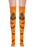 Orange 1950s Halloween Thigh-High Socks