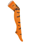 Orange 1950s Halloween Thigh-High Socks