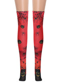 Red 1950s Halloween Thigh-High Socks