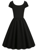 Red 1950s Halloween Lace Patchwork Dress