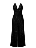 Solid Shiny Slip Vintage Jumpsuit