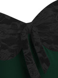 Green 1950s Lace Patchwork Swing Dress