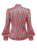 2PCS 1950s Candy Tie-Up Blouse & Black Suspender Pants