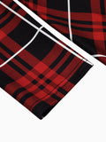 [US Warehouse] Red 1950s Plaid Lace-up Hooded Dress