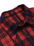 Red 1950s Plaid Long Sleeves Shirt Dress