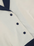 [Pre-Sale] Blue & White 1950s Solid Patchwork Dress