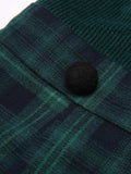 Green 1930s Plaid Turtleneck Fishtail Dress
