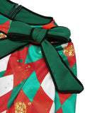 [US Warehouse] Green 1950s Christmas Plaid Patchwork Dress