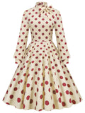 1950s Polka Dots Bowknot Swing Dress