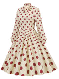 1950s Polka Dots Bowknot Swing Dress