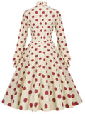 1950s Polka Dots Bowknot Swing Dress