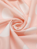 Peach Pink 1940s Dot Short Sleeves Dress