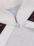 1950s Polka Dots Heart Collar Dress